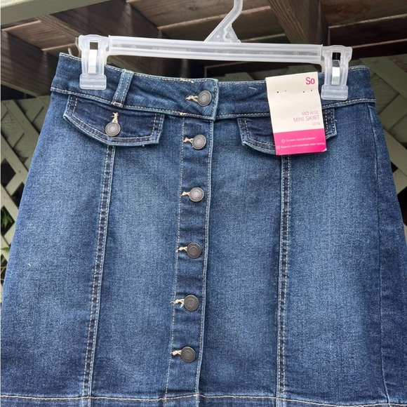 SO Blue Women Denim Mid Rise Mini Skirt Size 5/27 - Picture 6 of 6